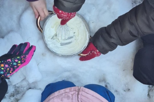 Výroba zmrzliny v snehu 1