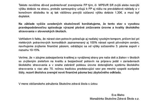 Výzva Ministerstvu školstva a Výboru NR SR pre vzdelávanie 1