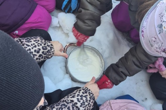 Výroba zmrzliny v snehu 1