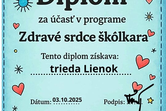 Projekt: Zdravé srdce škôlkara Projekt: Zdravé srdce škôlkara 1